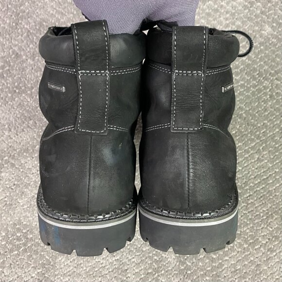 Eddie Bauer Severson Moc Toe Boots Men's 12 Black Leather Waterproof 4041-785 - Picture 6 of 14